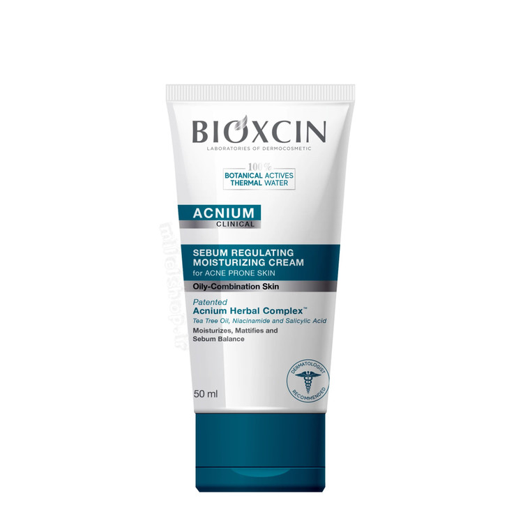 کرم مرطوب کننده صورت ضد جوش بیوکسین Bioxcin مناسب پوست های چرب و مختلط حجم 50 میل