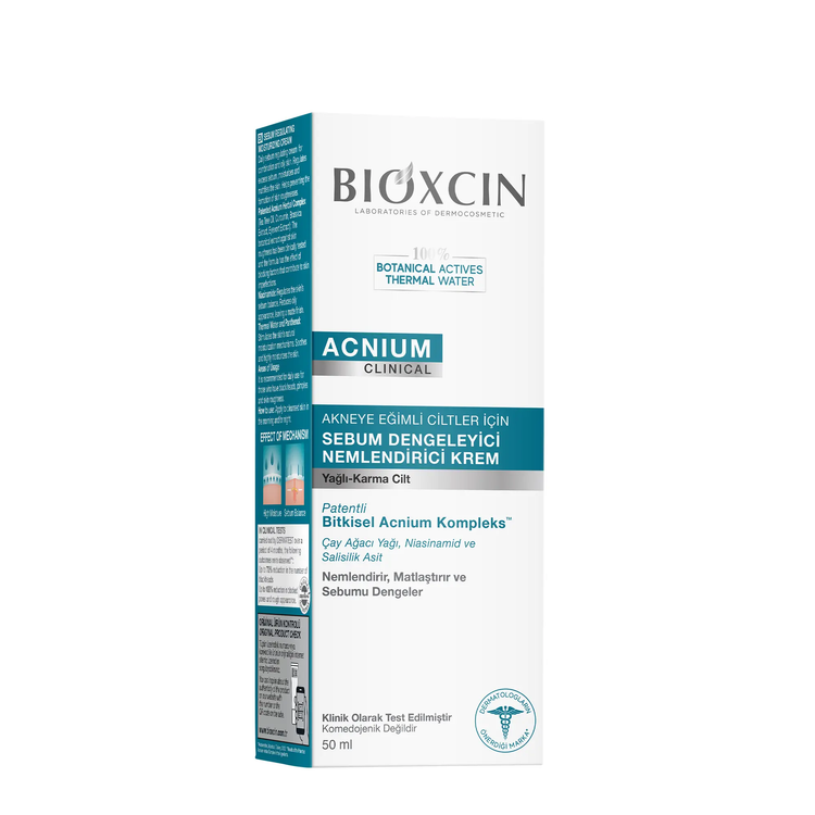 کرم مرطوب کننده صورت ضد جوش بیوکسین Bioxcin مناسب پوست های چرب و مختلط حجم 50 میل