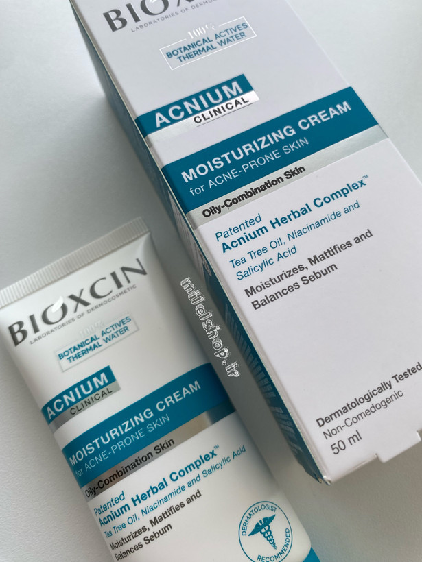 کرم مرطوب کننده صورت ضد جوش بیوکسین Bioxcin مناسب پوست های چرب و مختلط حجم 50 میل