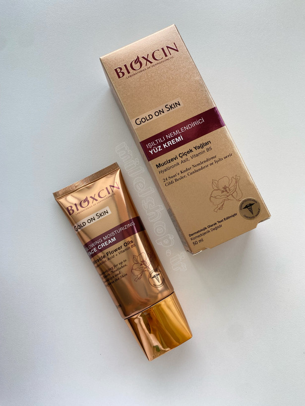 كرم مرطوب كننده و شفاف كننده معجزه بيوكسين Bioxcin مدل Gold On Skin حجم 50 ميل