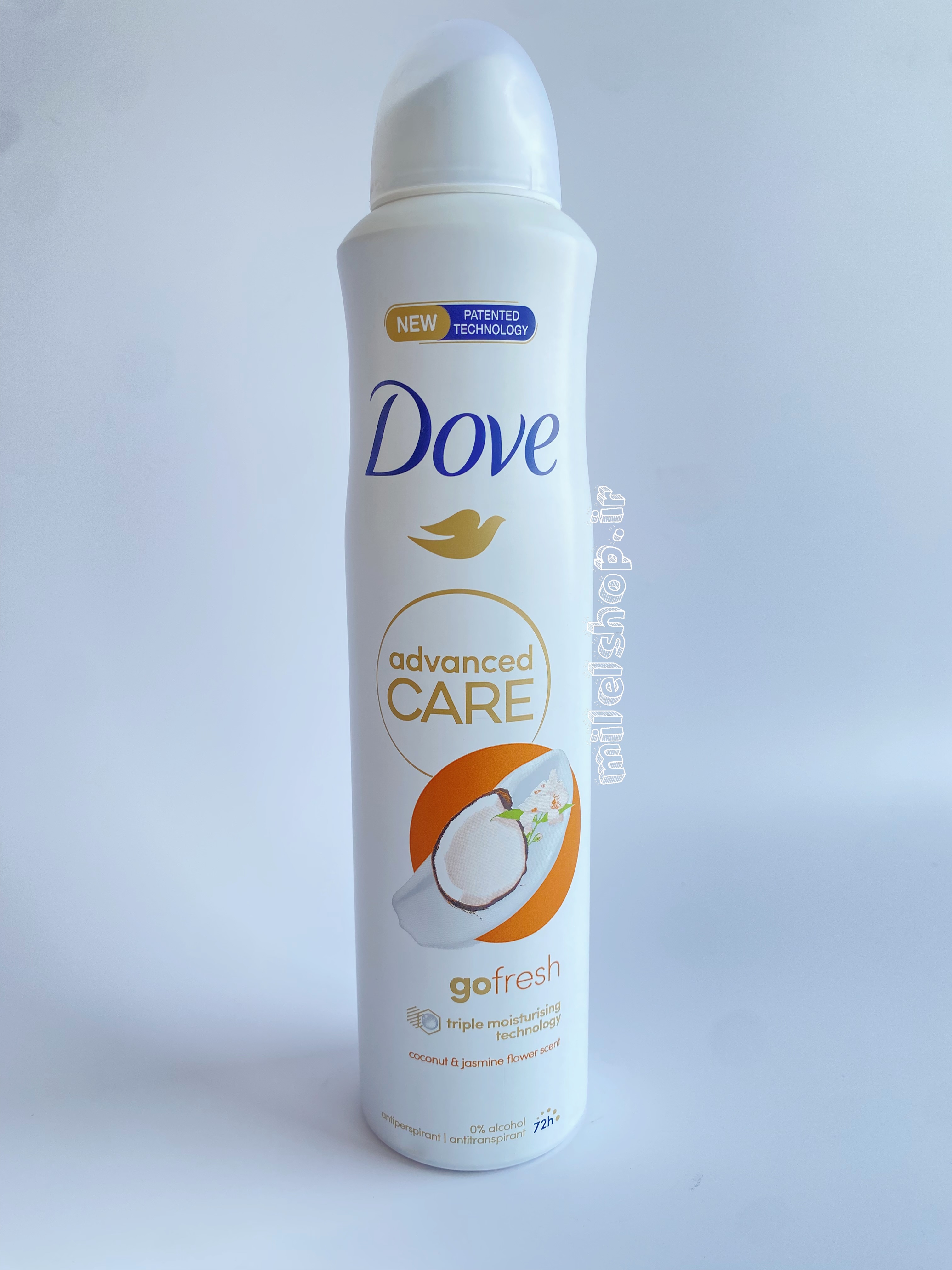 اسپری ضدتعریق داو اصل انگلیس مدل Coconut & Jasmine Flower | رایحه نارگیل و گل یاس | محافظت ۷۲ ساعته ۲۵۰ میل