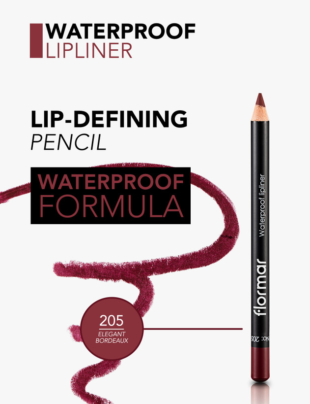 مداد لب ضدآب فلورمار Flormar Waterproof Lipliner | ماندگاری بالا و بدون پخش شدن