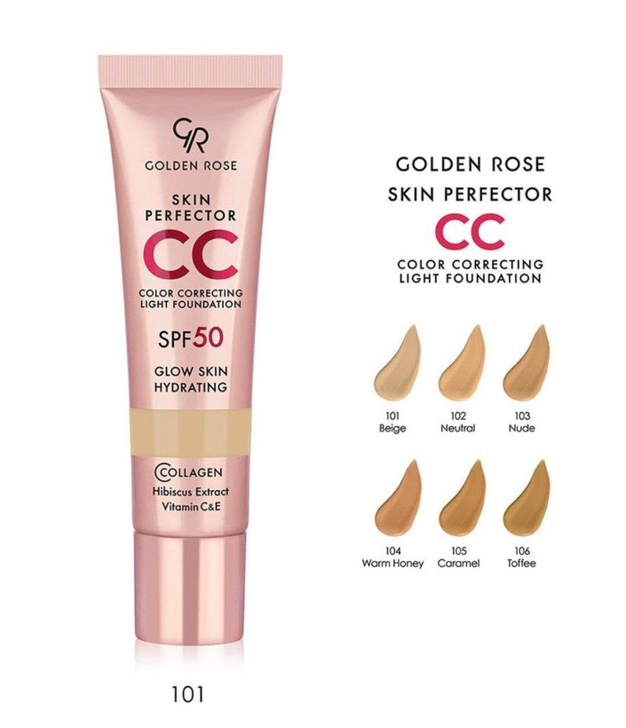 سیسی کرم گلدن رز Skin Perfector CC SPF50 | کرم اصلاحکننده رنگ پوست
