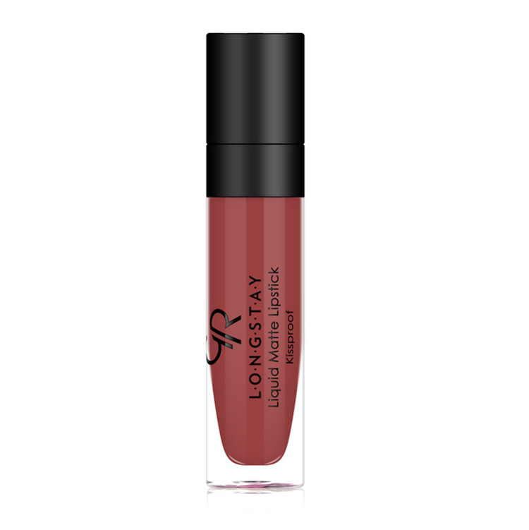 رژلب مایع مات بادوام گلدن رز مدل لانگ استی kiss proof
