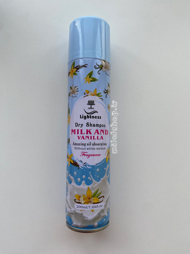 شامپو خشک لایتنس مدل Milk and Vanilla با رایحه شیر و وانیل حجم ۲۰۰ میلیلیتر
