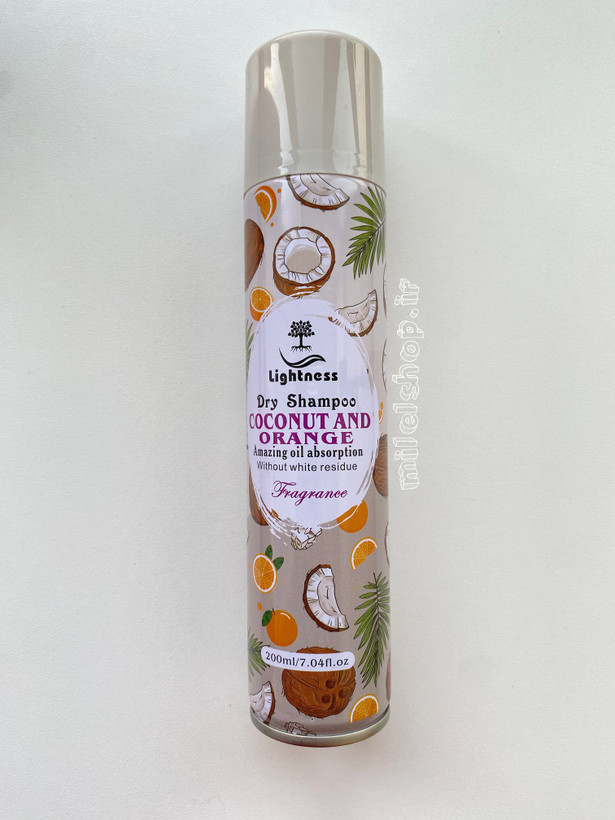 شامپو خشک لایتنس مدل Coconut and Orange با رایحه نارگیل و پرتقال حجم ۲۰۰ میلیلیتر