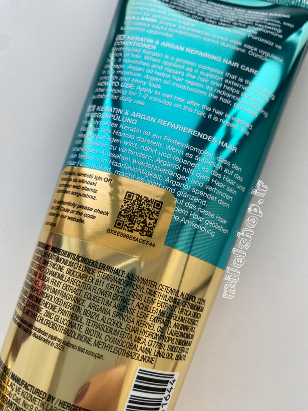 ماسک مو تیوپی داخل حمام بیوکسین ترمیم کننده مو حاوی کراتین و روغن آرگان 250 میل