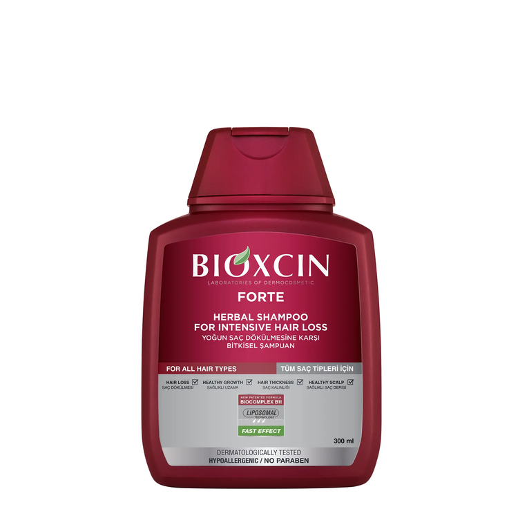 شامپو ضد ریزش مو بیوکسین فورت قرمز ۳۰۰ میلیلیتر | Bioxcin Forte